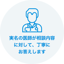 実名の医師が相談内容に対して、丁寧にお答えします